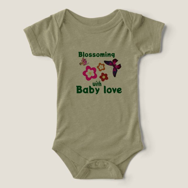 Blommor med Butterflies T Shirt (Design Framsida)