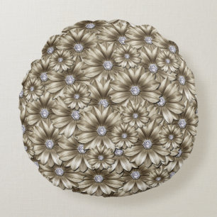 Blommor med diamanter runt kudde