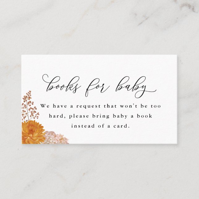 Blommor med ett Bok-höljeskort Visitkort (Framsida)