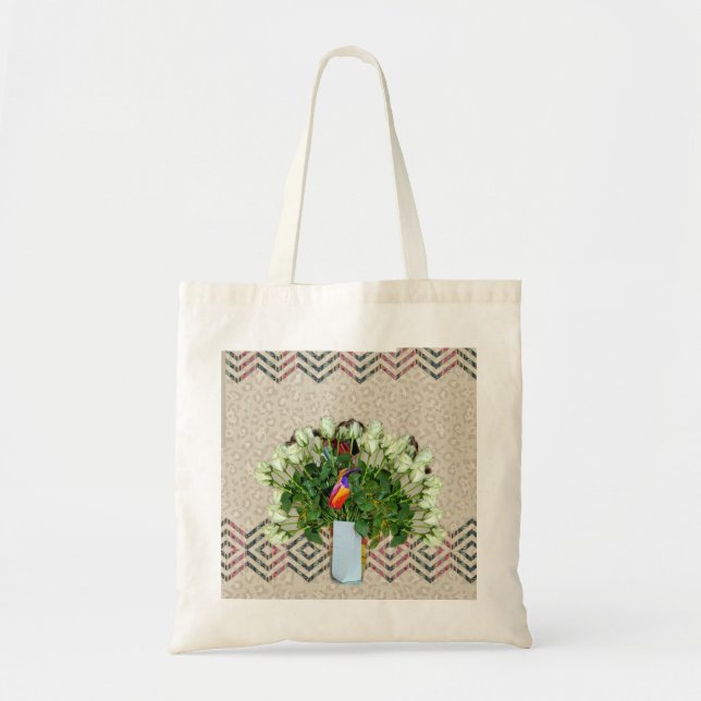 Blommor med fåglar tygkasse (Framsidan)
