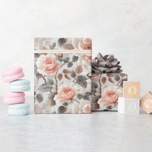 Blommor med grått löv presentpapper