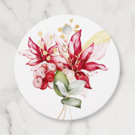 Blommor med helgdag gåvor etiketter