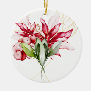 Blommor med helgdag julgransprydnad keramik