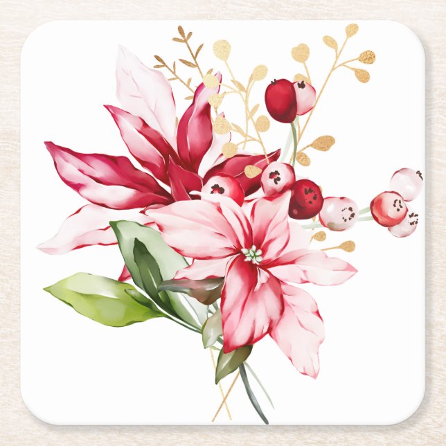 Blommor med helgdag underlägg papper kvadrat (Framsidan)