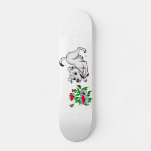 Blommor med hjärta, valp och fjäril mini skateboard bräda 18,7 cm