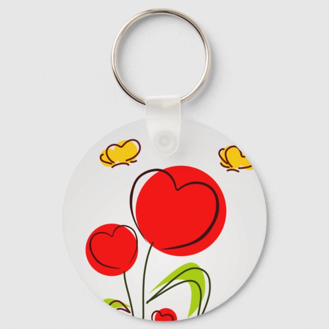 Blommor med hörnnyckelkedja nyckelring (Framsida)