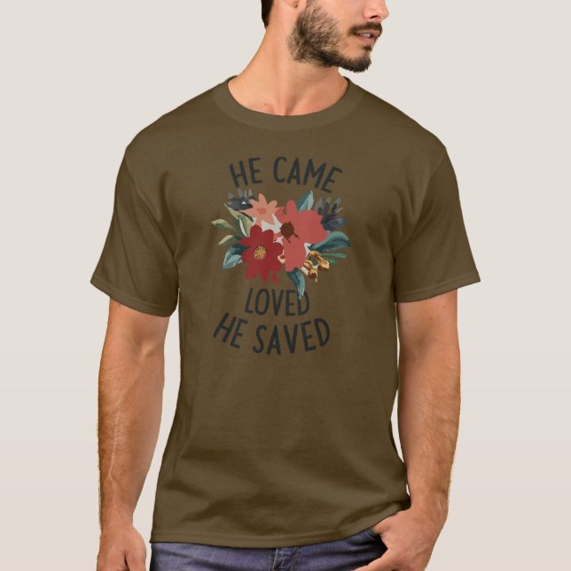 Blommor med Jesus Kärlek T Shirt (Framsida)
