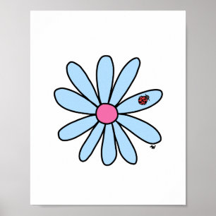 Blommor med Ladybug Poster