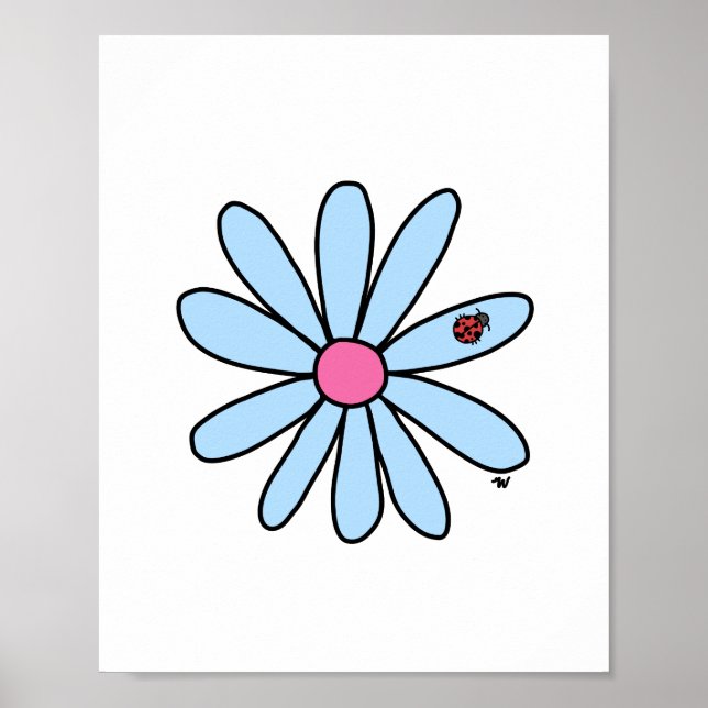 Blommor med Ladybug Poster (Framsidan)