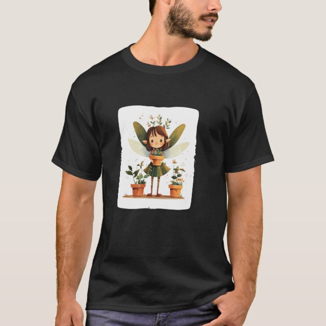 Blommor med magisk sagoträdgårdsdesign t shirt (Framsida)