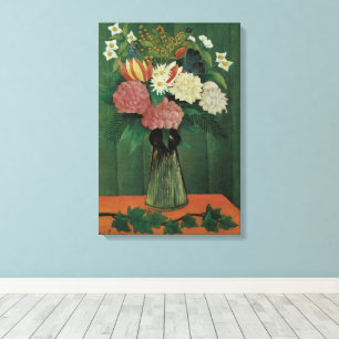 Blommor med murgröna av Henri Rousseau, Vintage Fl Canvastryck