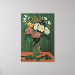 Blommor med murgröna av Henri Rousseau, Vintage Fl Canvastryck