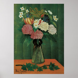 Blommor med murgrönaen av Henri Rousseau, Poster