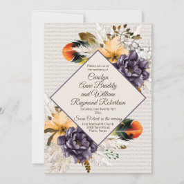 Blommor med Pampas Grass och Feather Bröllop Inbjudningar