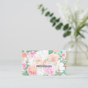 Blommor med Rosa och Orange, färgsfärg Visitkort