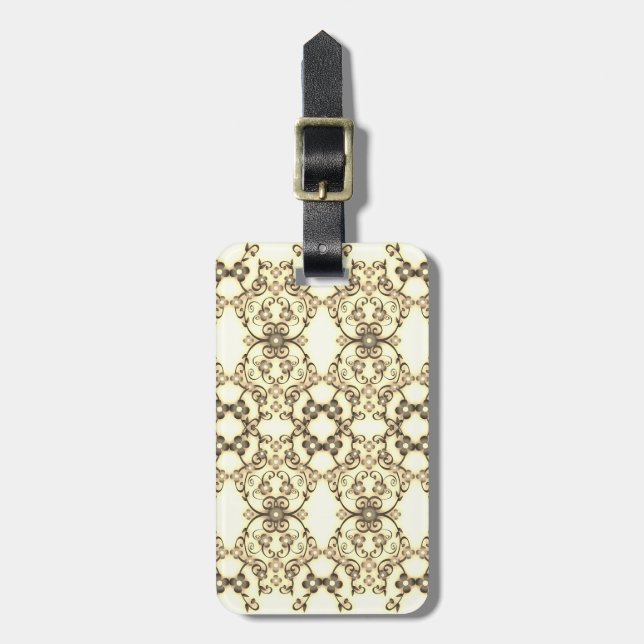 Blommor med spetsig look i guld sepia bagagebricka (Vertikal Framsida)