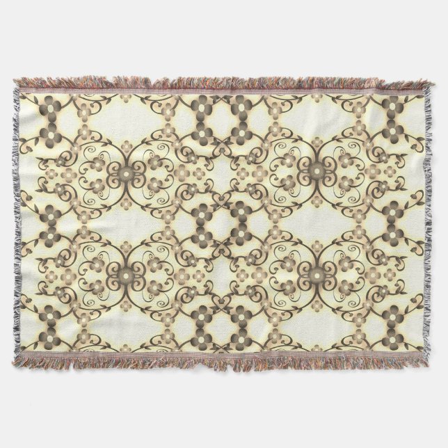Blommor med spetsig look i guld sepia filt (Framsidan)