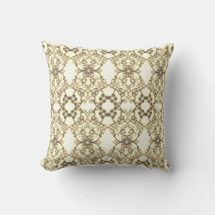 Blommor med spetsig look i guld sepia kudde