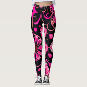 Blommor med surreala motiv Rosa Blommönster Leggings
