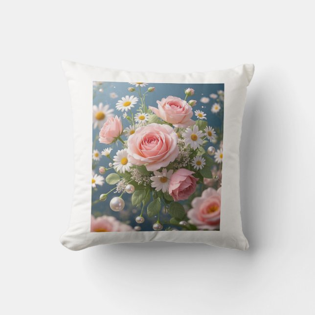 Blommor med tidlös extravagant elegans kudde (Framsida)