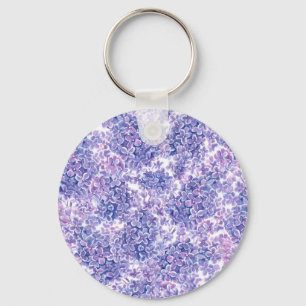 Blommor med violett vattenfärg nyckelring