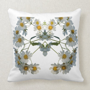 Blommor med vit daisy i 3D-elegant Kudde