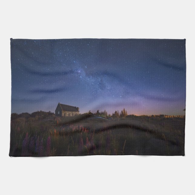Blommor | Milky Way Nya Zeeland Kökshandduk (Horisontell)