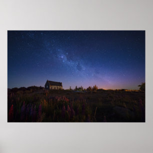 Blommor Milky Way Nya Zeeland Poster