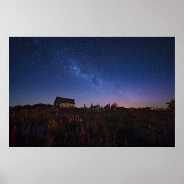 Blommor | Milky Way Nya Zeeland Poster (Framsidan)
