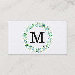 Blommor Monogram Visitkort