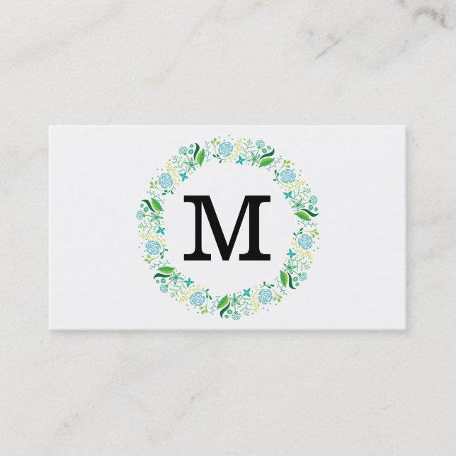 Blommor | Monogram Visitkort (Framsida)
