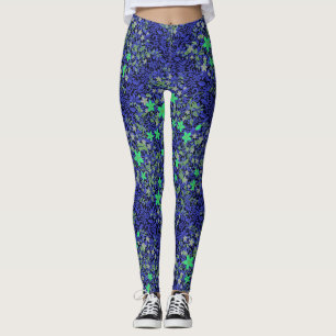 Blommor mönster 08.b Black BG Leggings