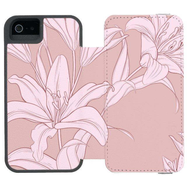 Blommor Mönster 11 Incipio iPhone Wallet Skal (Folio Öppen)