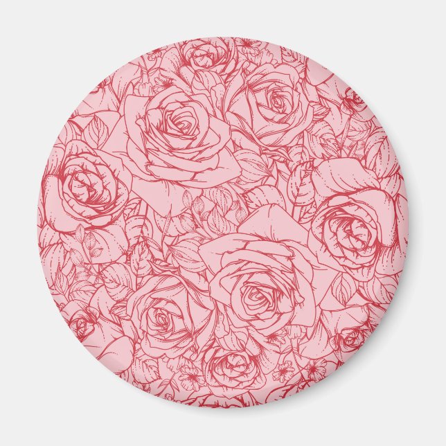 Blommor Mönster 14 Magnet (Framsidan)