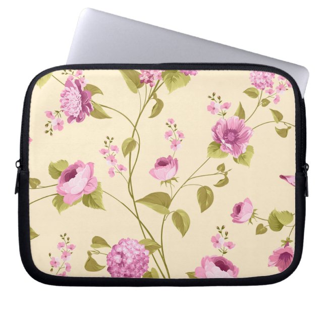 Blommor Mönster 16 Laptop Fodral (Framsidan)
