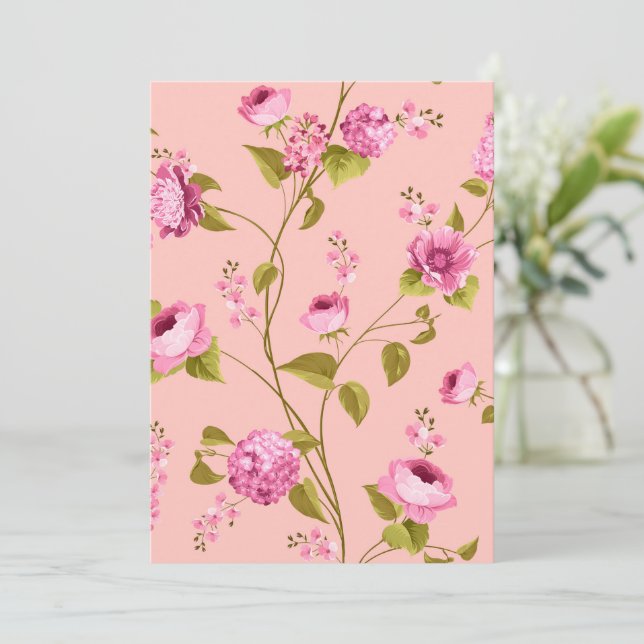 Blommor Mönster 17 Tack Kort (Stående Fram)