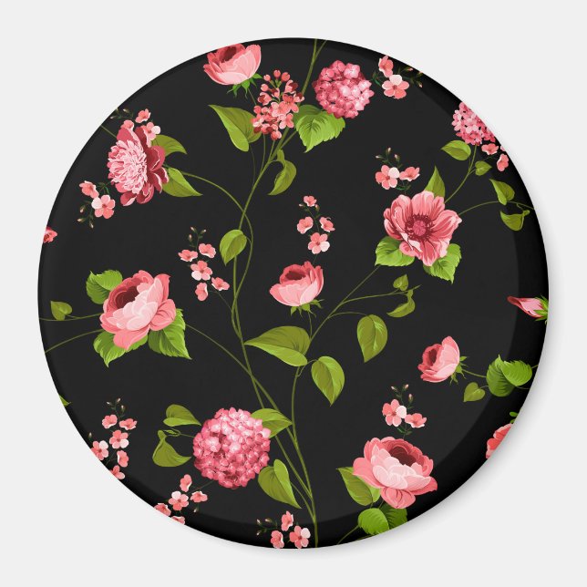 Blommor Mönster 18 Magnet (Framsidan)