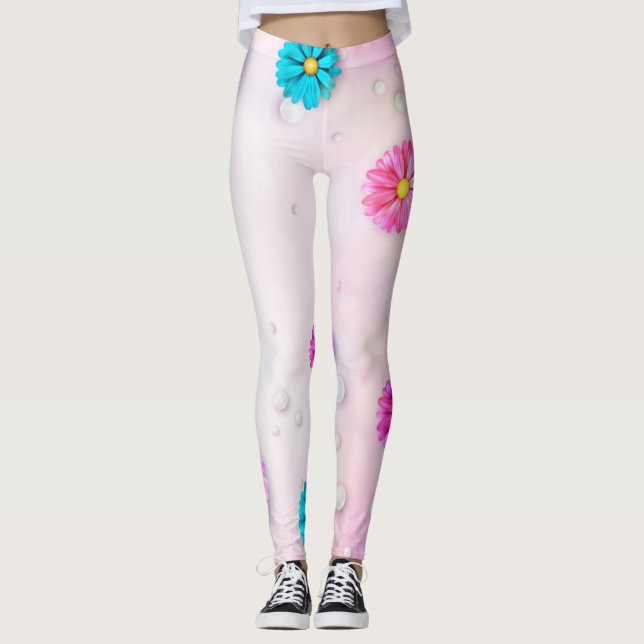 Blommor Mönster 7 Leggings (Framsida)