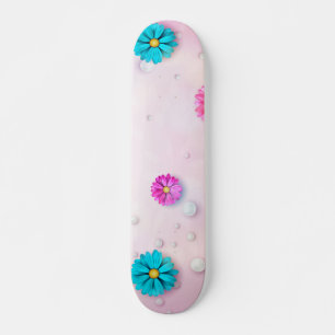 Blommor Mönster 7 Mini Skateboard Bräda 18,5 Cm