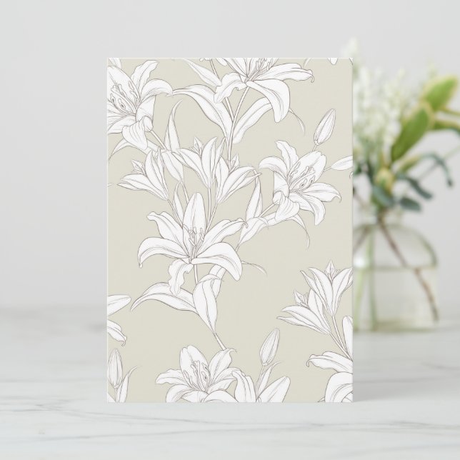 Blommor Mönster 9 Tack Kort (Stående Fram)