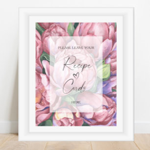 Blommor mönster - Ditt recept-kort här Poster