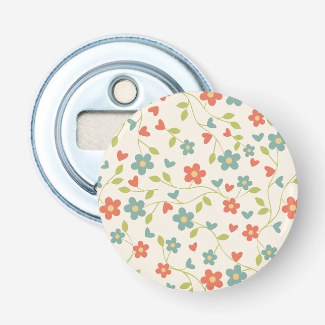 Blommor Mönster Flaska-öppnare Flasköppnare (Framsidan)