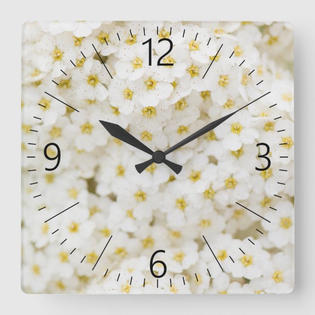 Blommor mönster fyrkantig klocka (Framsida)