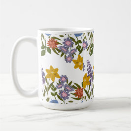 blommor mönster kaffemugg