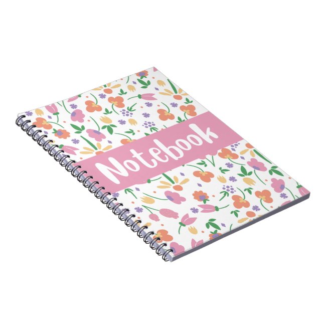 blommor Mönster Notebook Anteckningsbok (Högra Sidan)
