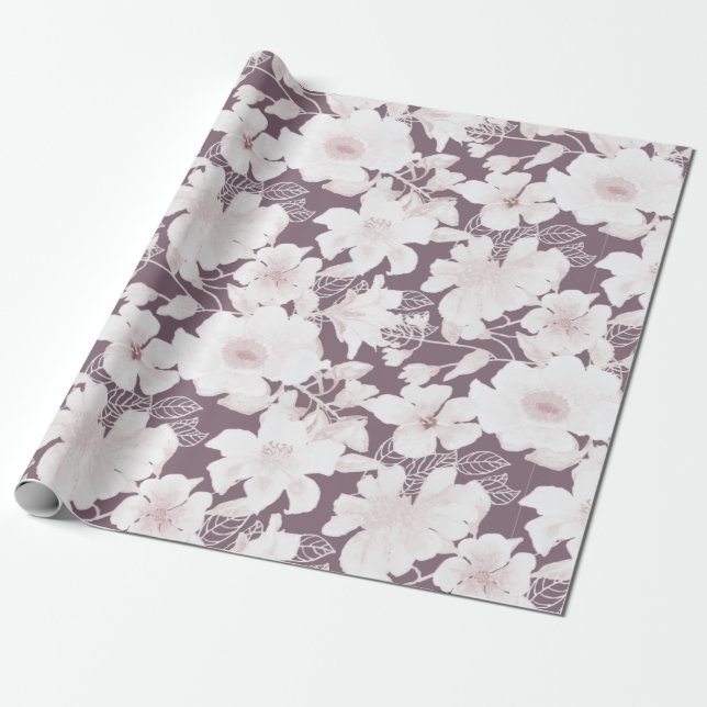  blommor mönster presentpapper (Utrullad)