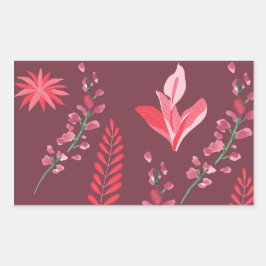 Blommor mönster. rektangulärt klistermärke