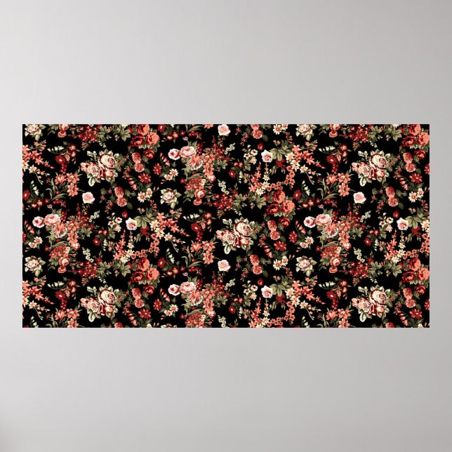 Blommor mönster. Sömlös bakgrund för blommigten. Poster (Framsidan)