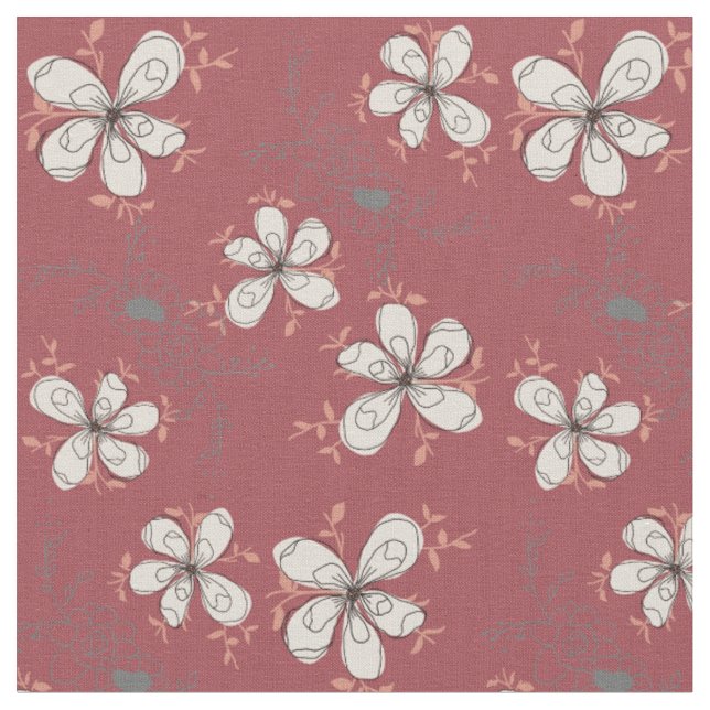 blommor mönster tyg (Närbild)