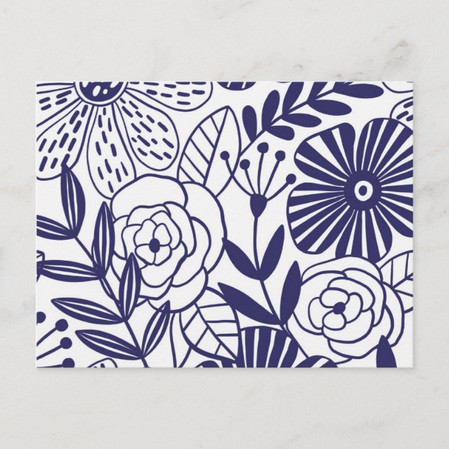 Blommor Mönster Vykort (Framsida)